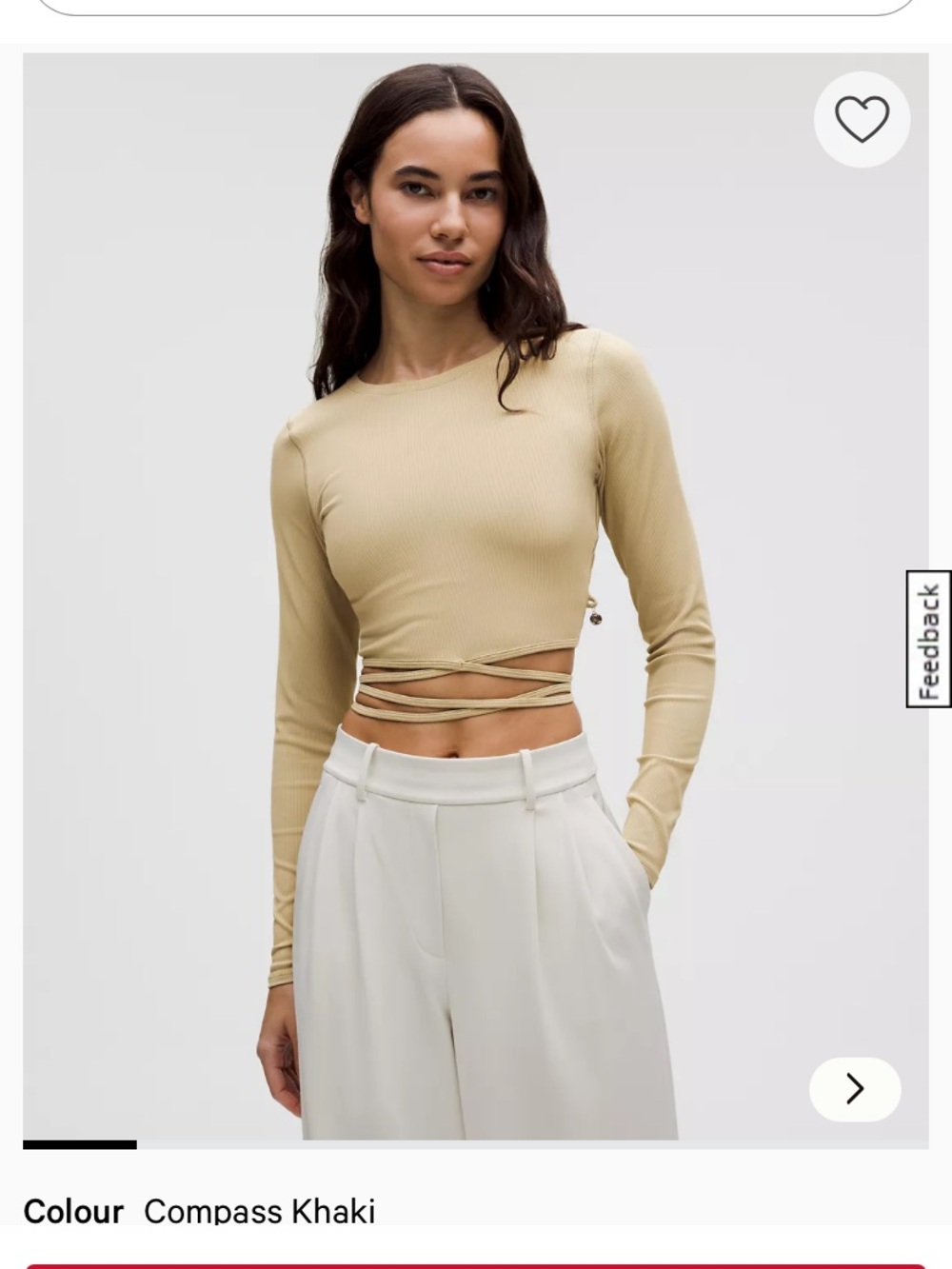 Lululemon Long-Sleeve Wrap Crop Top